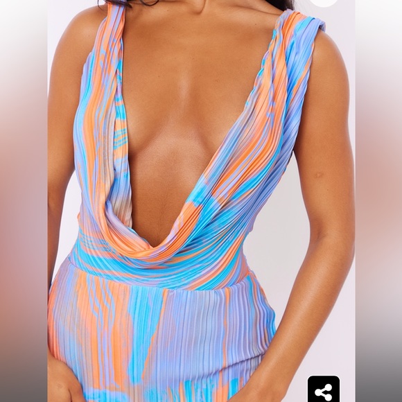 New! PYT Abstract Dress.💙🧡💙 - Picture 2 of 4